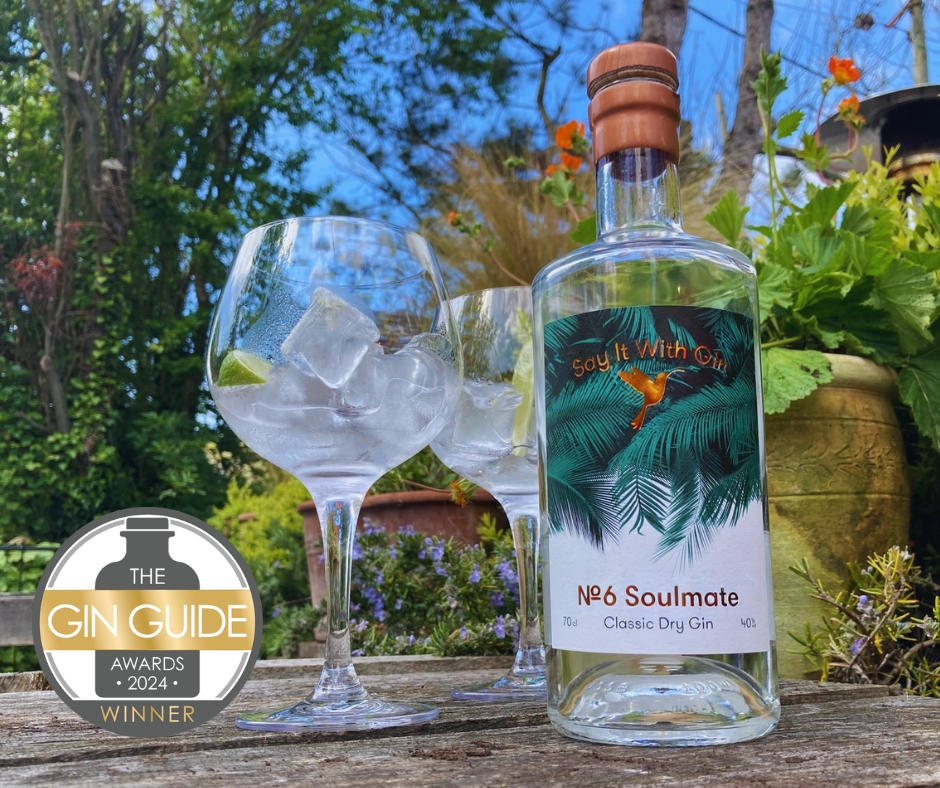 Premium gin bottle featured in the Gin Guide, showcasing its exceptional craftsmanship and unique flavor profile – Say it with Gin.