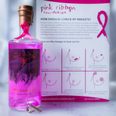 Say It With Gin - Pink Ribbon Foundation Charity Pink Bottle of No.6 Soulmate Classic London Dry Gin